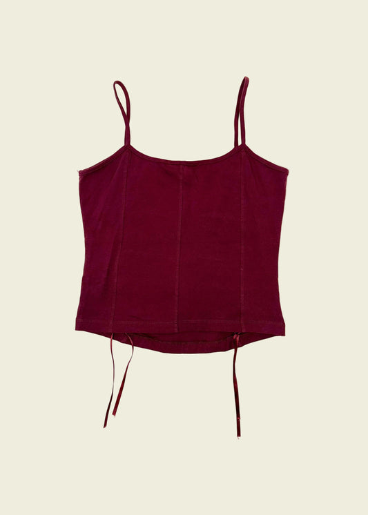 Vintage y2k cami top with corset detail (S/M)