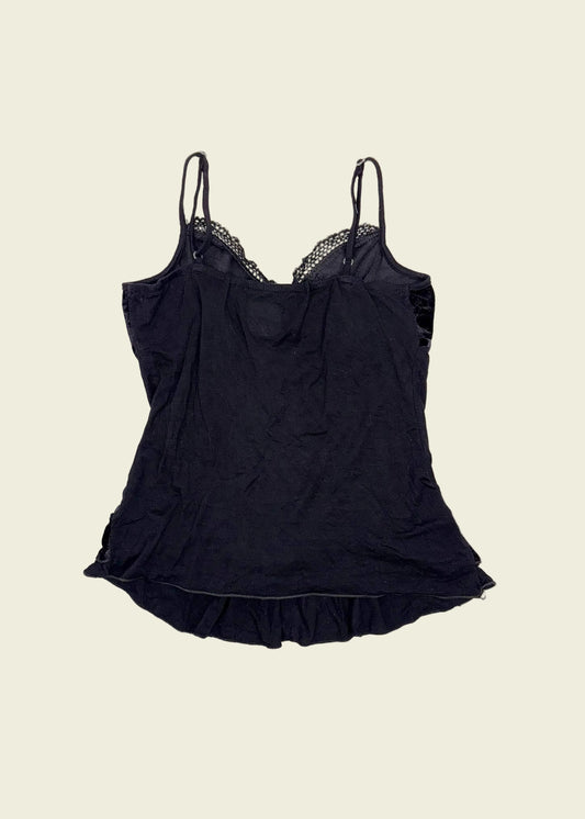 Vintage y2k velvet ruffle top (M)