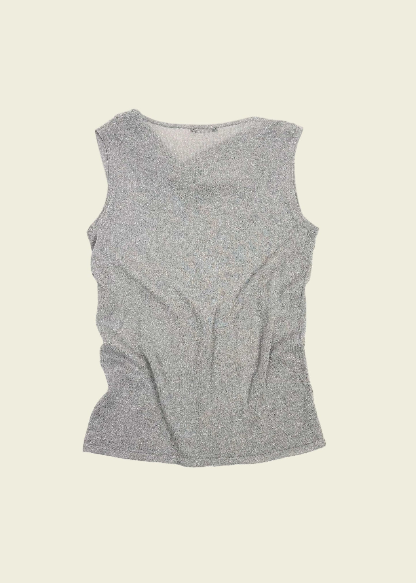 Vintage y2k silver drape top (XS)