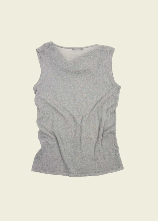 Vintage y2k silver drape top (XS)