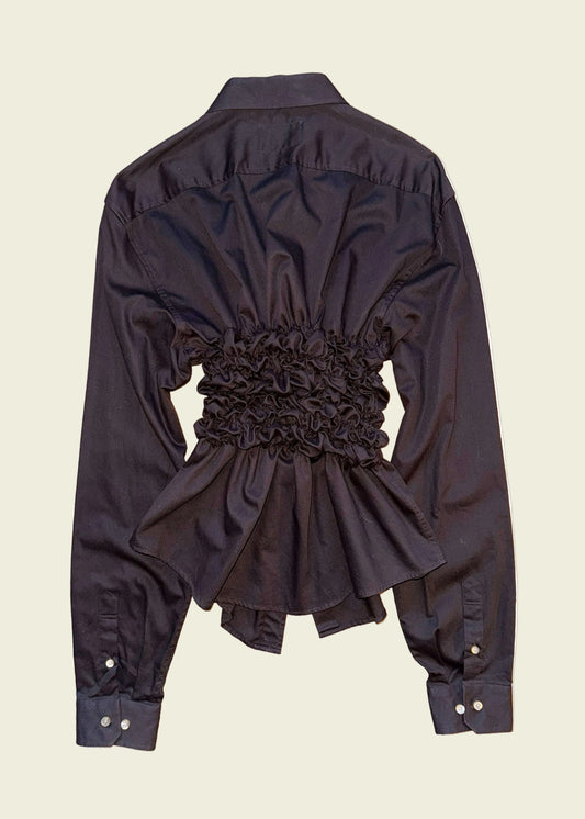 Smocked brown shirt (ONE SIZE)