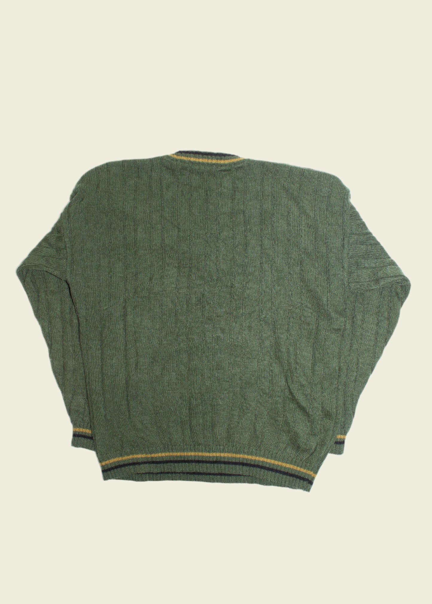 Vintage Knitted V-Neck Sweatshirt (L)