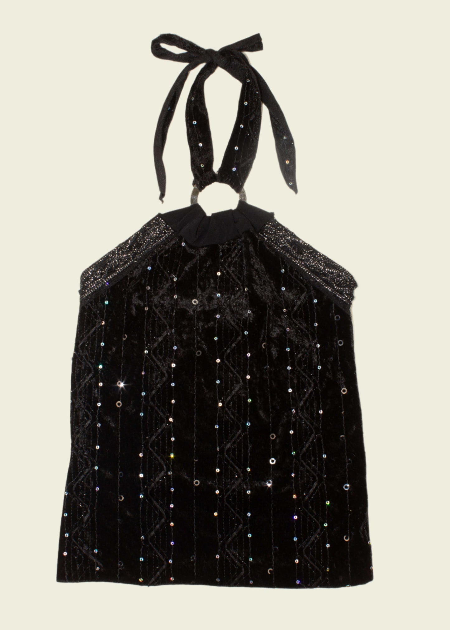 Vintage y2k sequin halterneck top (M)