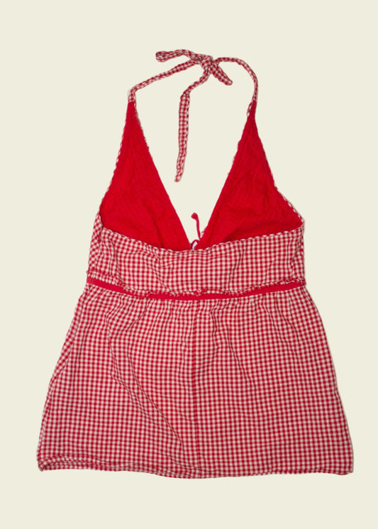 Vintage y2k checkered halterneck top (S/M)