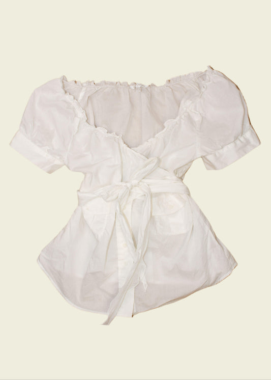 Vintage y2k short sleeve blouse (XS/S)