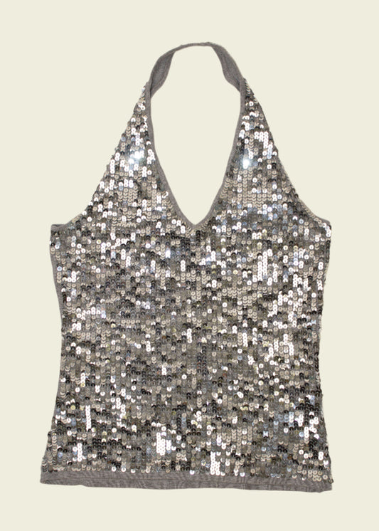Vintage y2k sequin halterneck top (M/L)