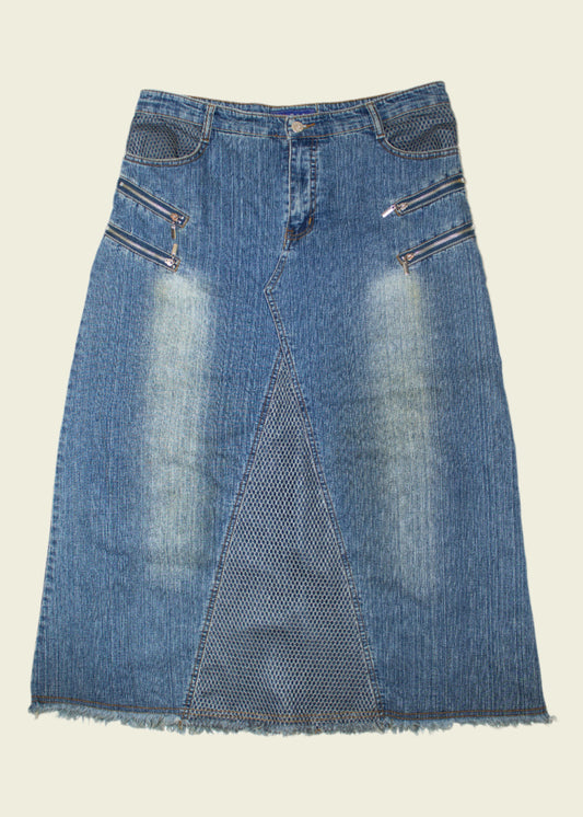 Vintage y2k midi denim skirt (M/L)