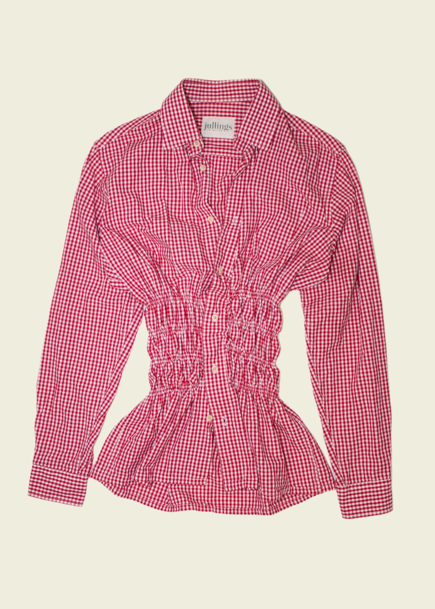 Elastic waist checkered shirt (S-L)