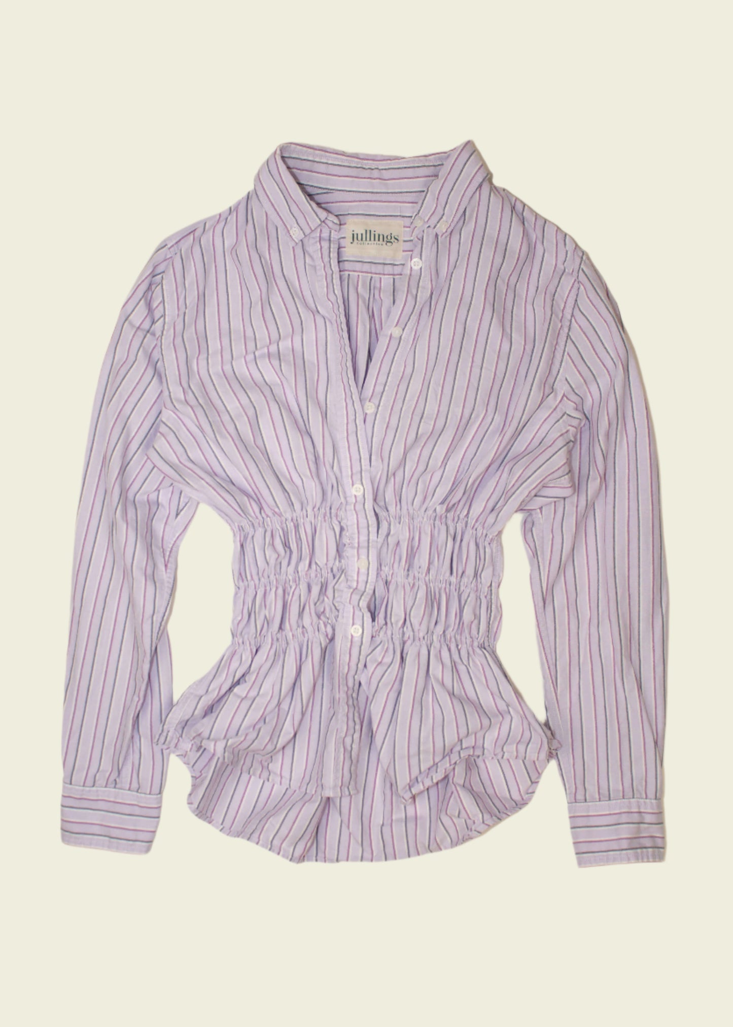 Elastic waist striped shirt (XS-M)