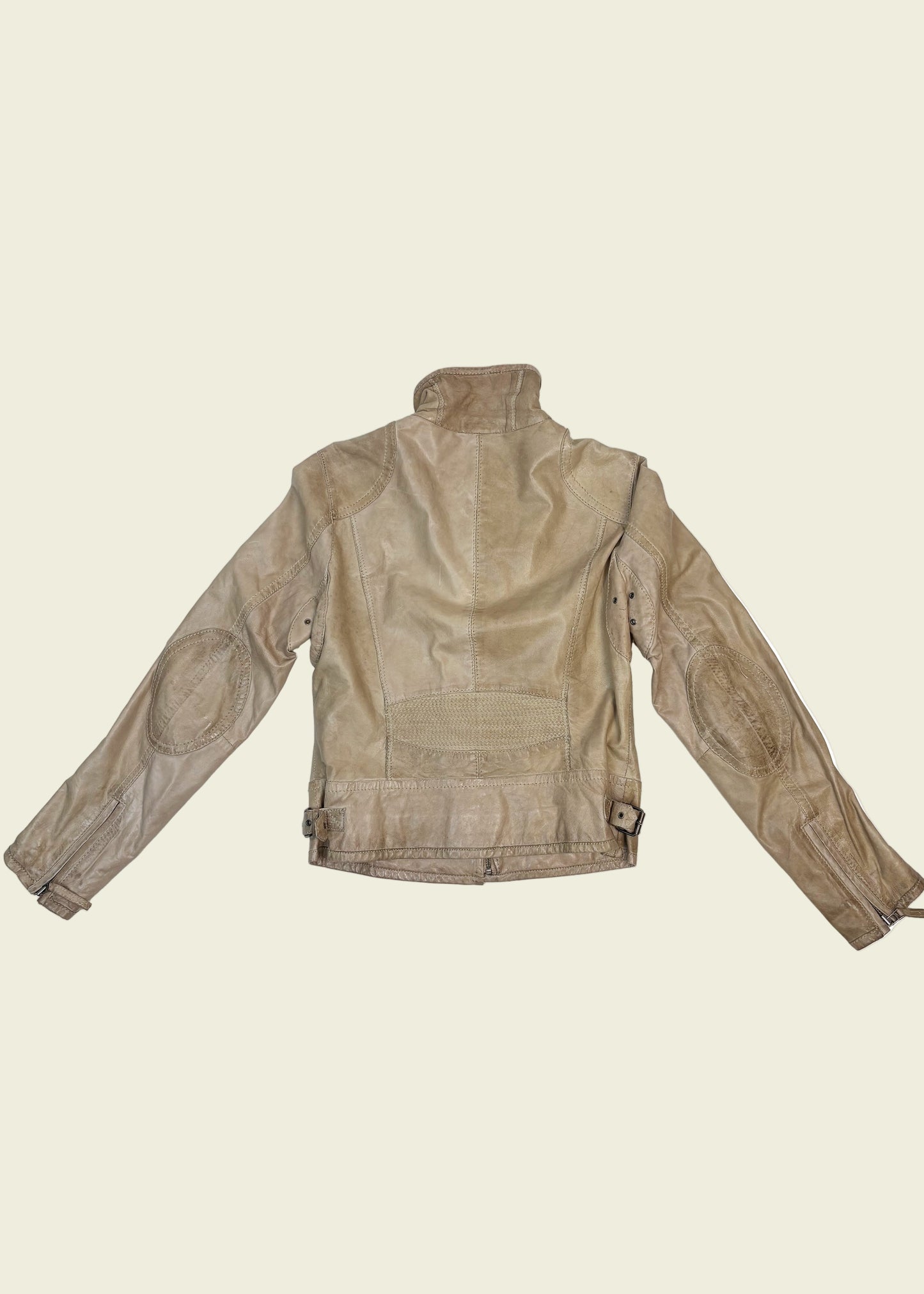 Vintage y2k beige leather jacket (S/M)