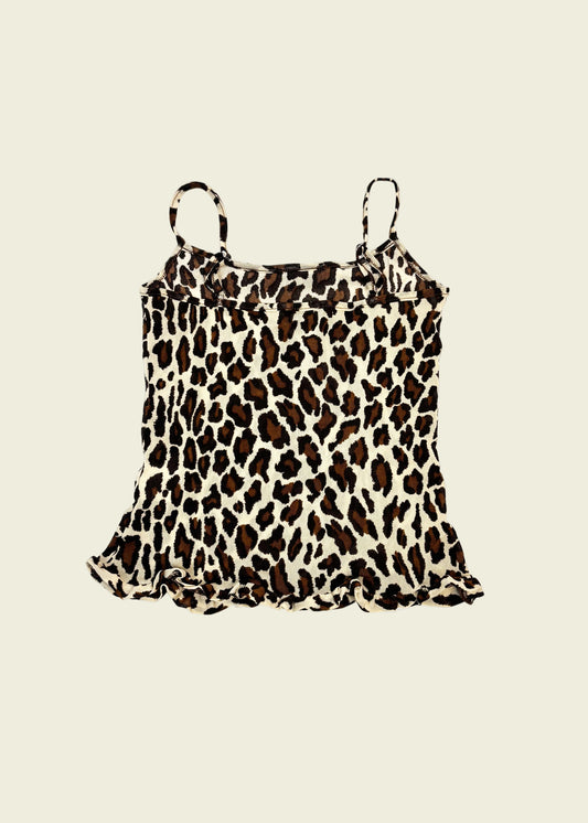 Vintage y2k Kookai leo ruffle cami top (S)