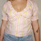 Ruffle blouse striped (S/M)