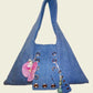 Eyelet denim bag