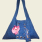 Eyelet denim bag