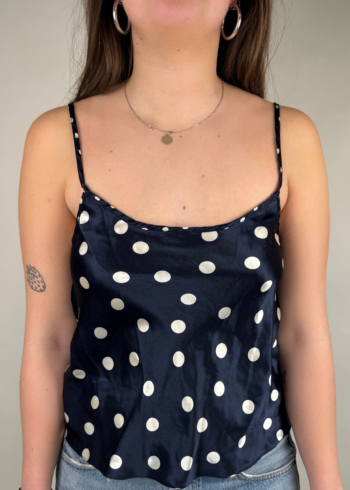 Vintage y2k polkadot satin cami top (M)