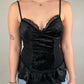Vintage y2k velvet ruffle top (M)