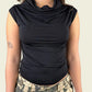 Vintage y2k drape neckline top (S)