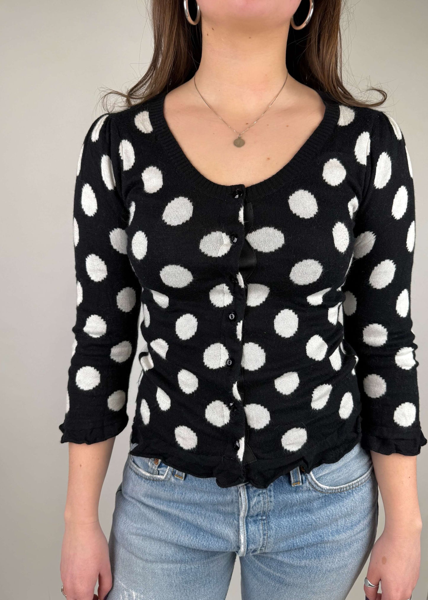 Vintage y2k Fornarina polkadot cardigan (S)