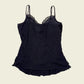 Vintage y2k velvet ruffle top (M)