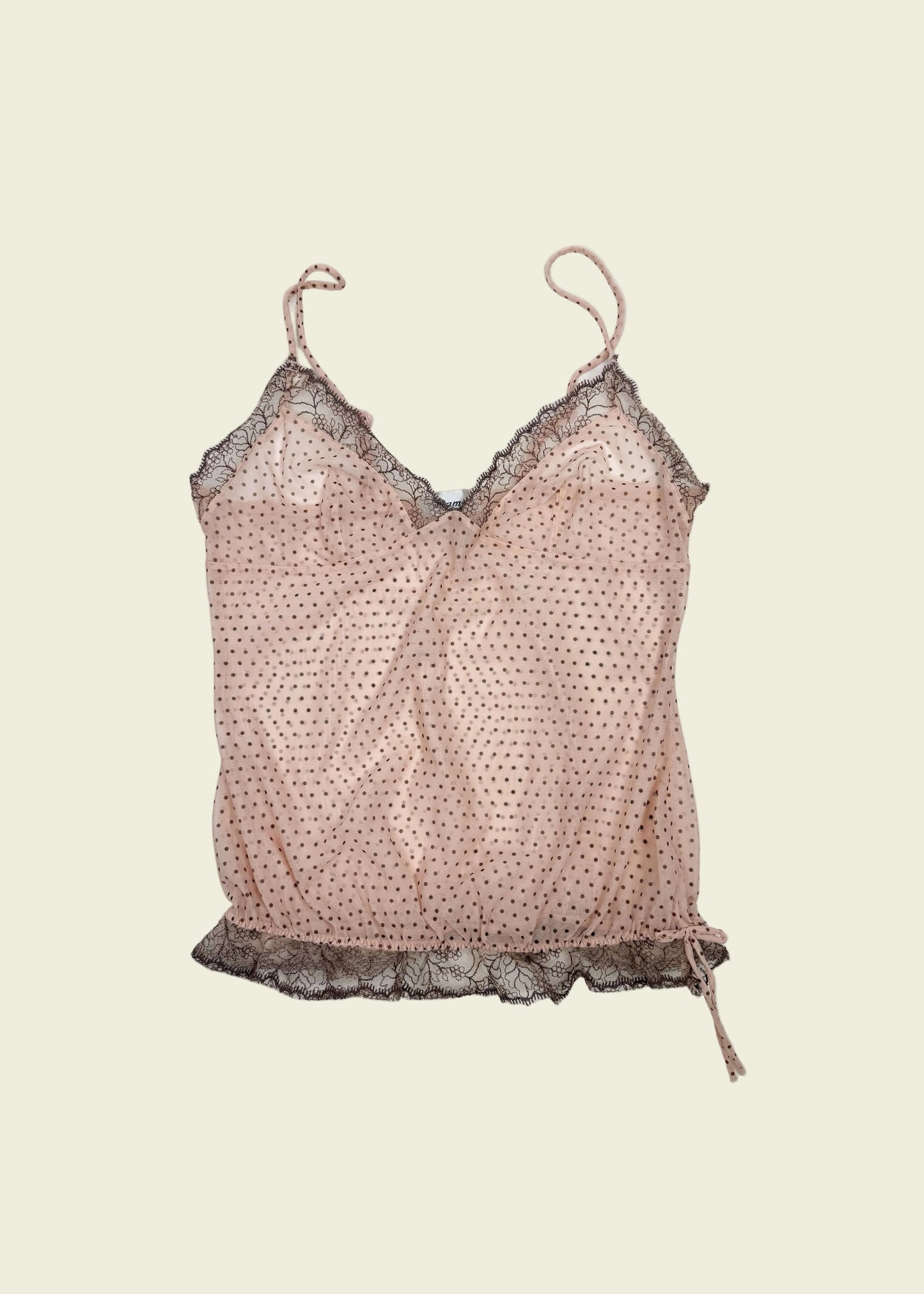 Vintage y2k polkadot mesh cami top (S)