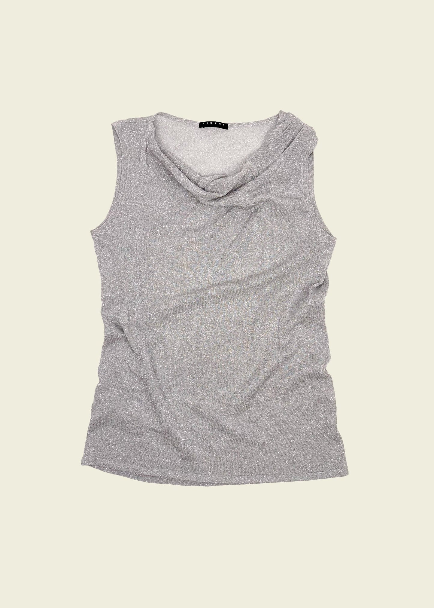 Vintage y2k silver drape top (XS)