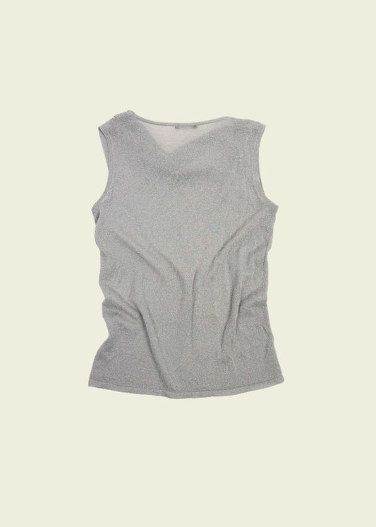 Vintage y2k silver drape top (XS)