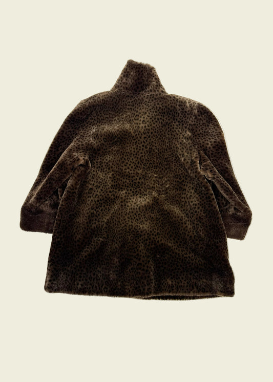 Vintage y2k fake fur leo coat (S/M)