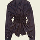 Smocked brown shirt (ONE SIZE)