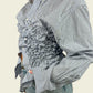 Smocked blue striped shirt (ONE SIZE)