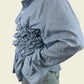 Smocked blue striped shirt (ONE SIZE)