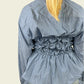 Smocked blue striped shirt (ONE SIZE)
