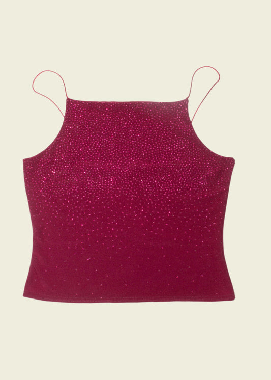 Vintage y2k rhinestone cami top (M/L)