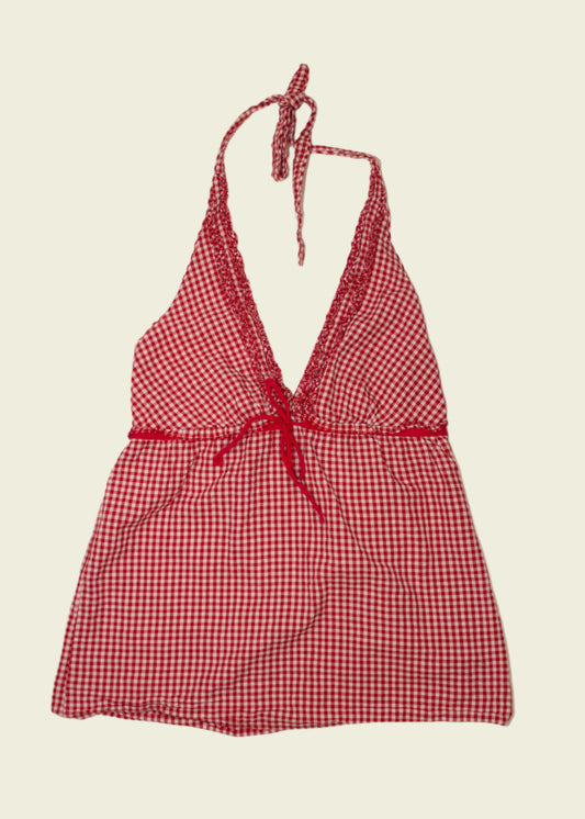 Vintage y2k checkered halterneck top (S/M)
