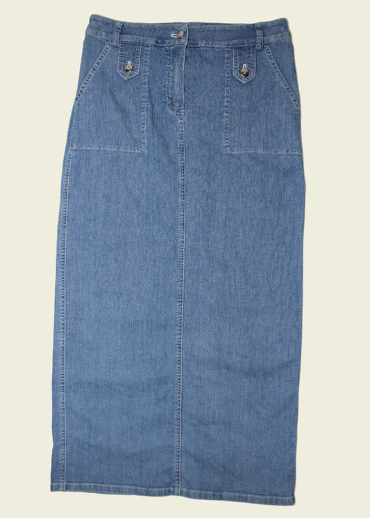 Vintage y2k maxi denim skirt (S/M)