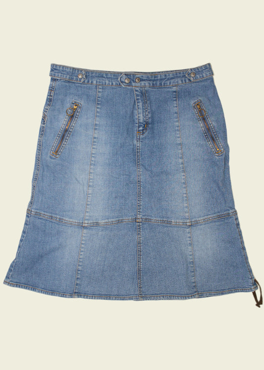 Vintage y2k denim midi skirt (M)