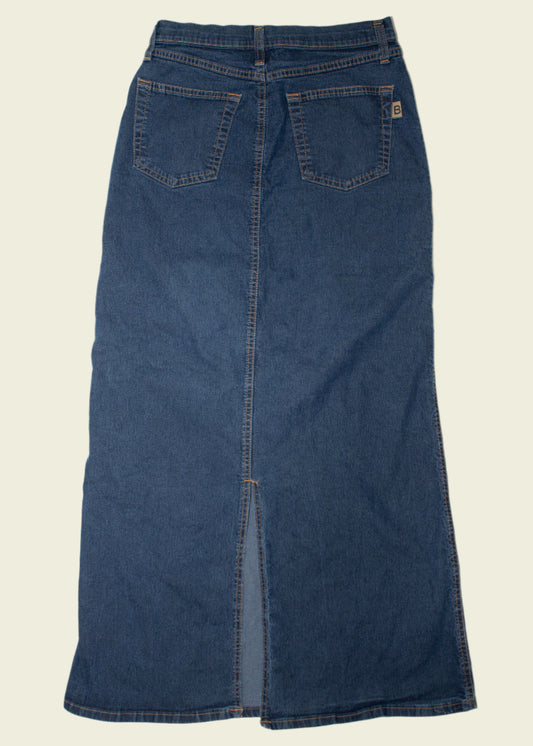 Vintage y2k denim maxi skirt (W27)