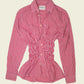 Elastic waist checkered shirt (S-L)