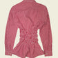Elastic waist checkered shirt (S-L)