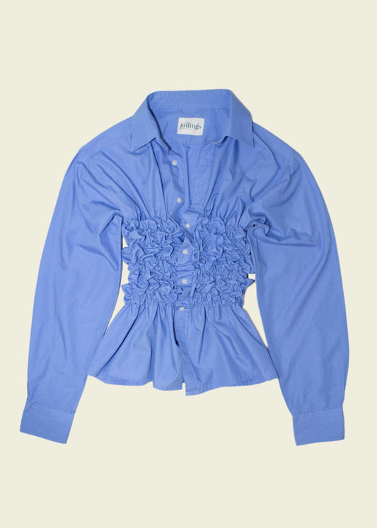 Smocked blue shirt (ONE SIZE)