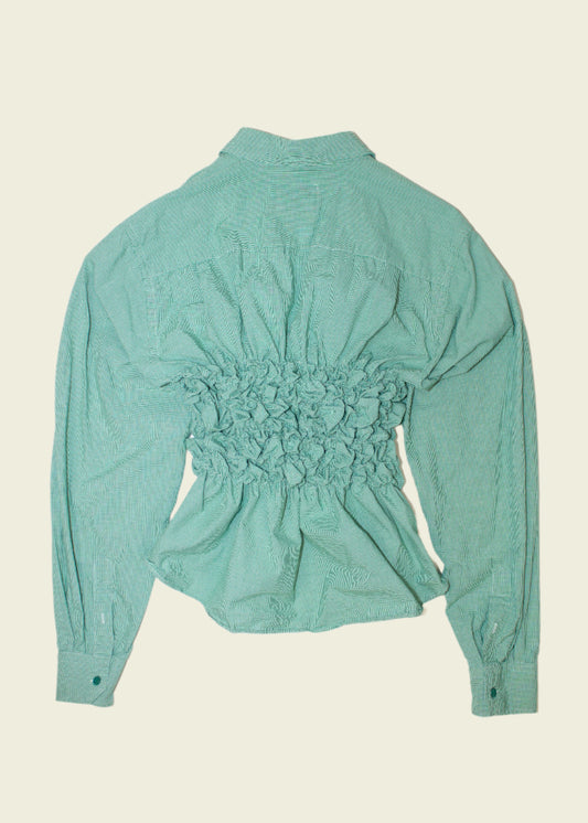 Smocked green shirt (ONE SIZE)