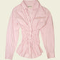 Elastic waist pink shirt (XS-S)