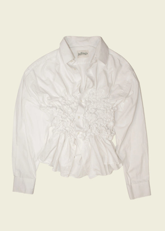 Smocked white shirt (ONE SIZE)