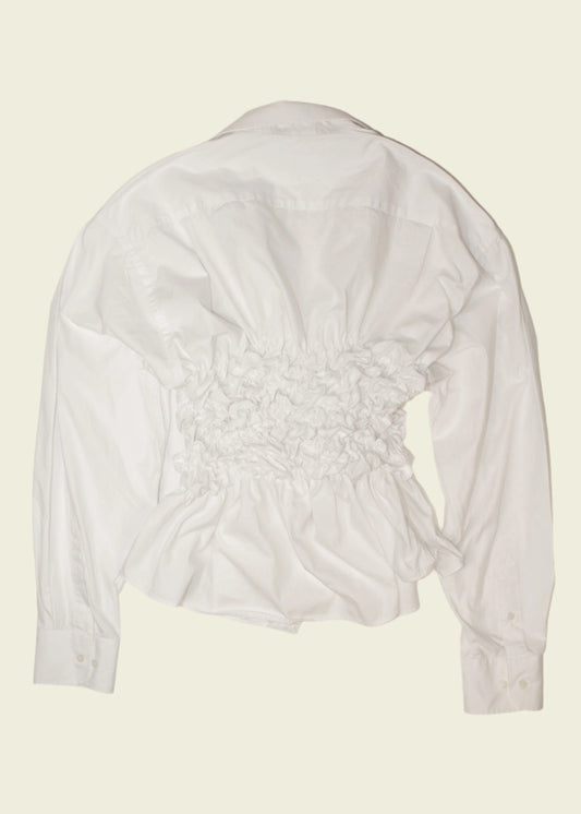 Smocked white shirt (ONE SIZE)
