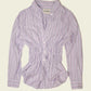 Elastic waist striped shirt (XS-M)