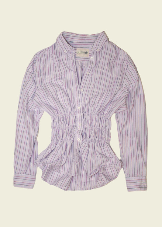 Elastic waist striped shirt (XS-M)