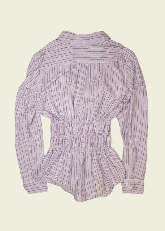 Elastic waist striped shirt (XS-M)