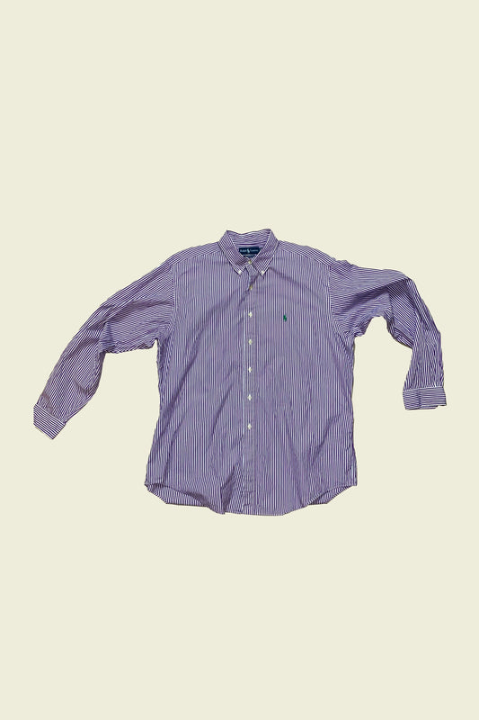 Ralph Lauren Shirt Purple White/Striped Size XL