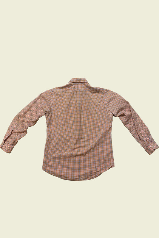 Ralph Lauren Shirt Orange Checkered Size M