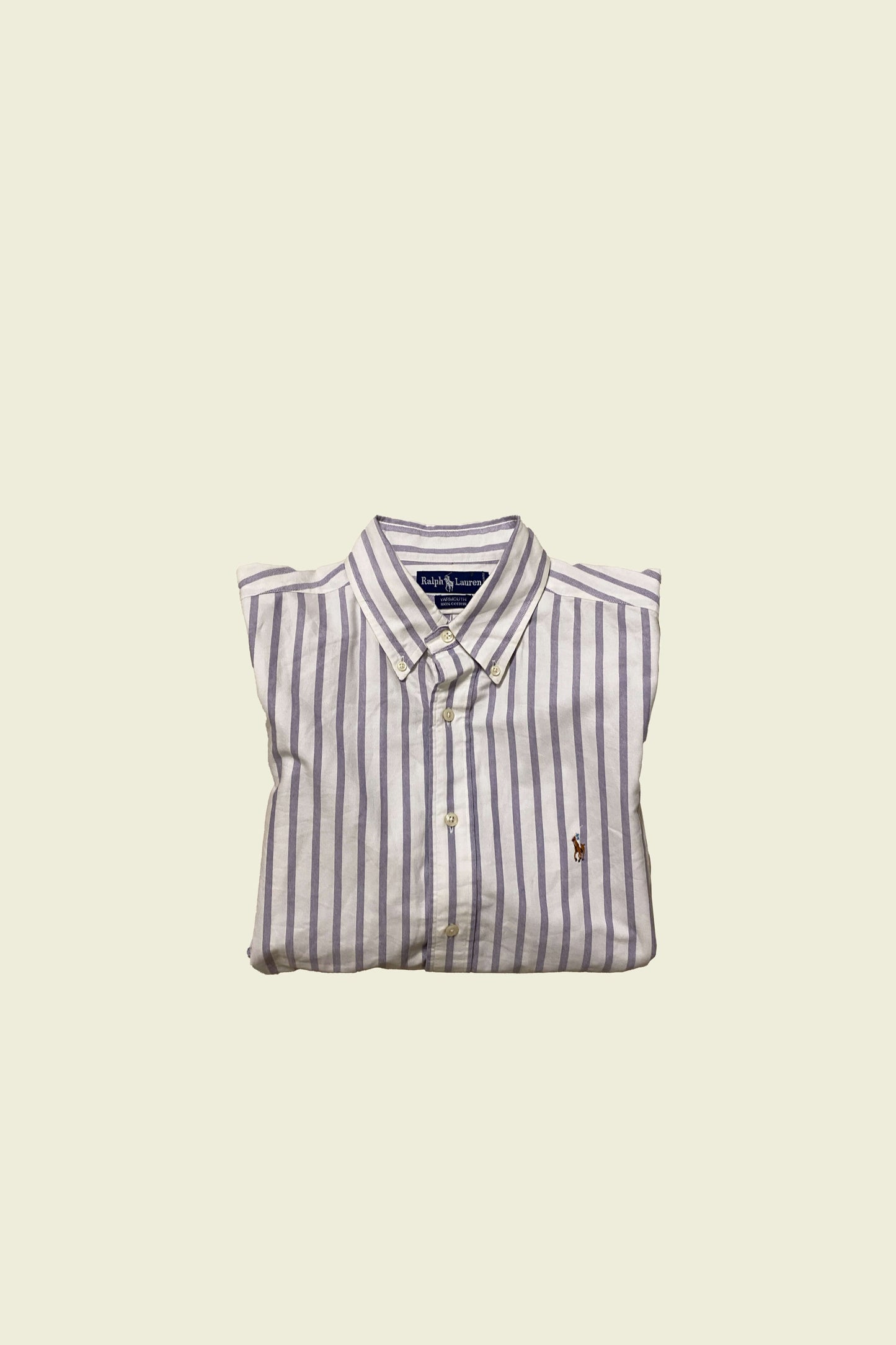 Ralph Lauren Oxford Striped Shirt White/Purple Size L