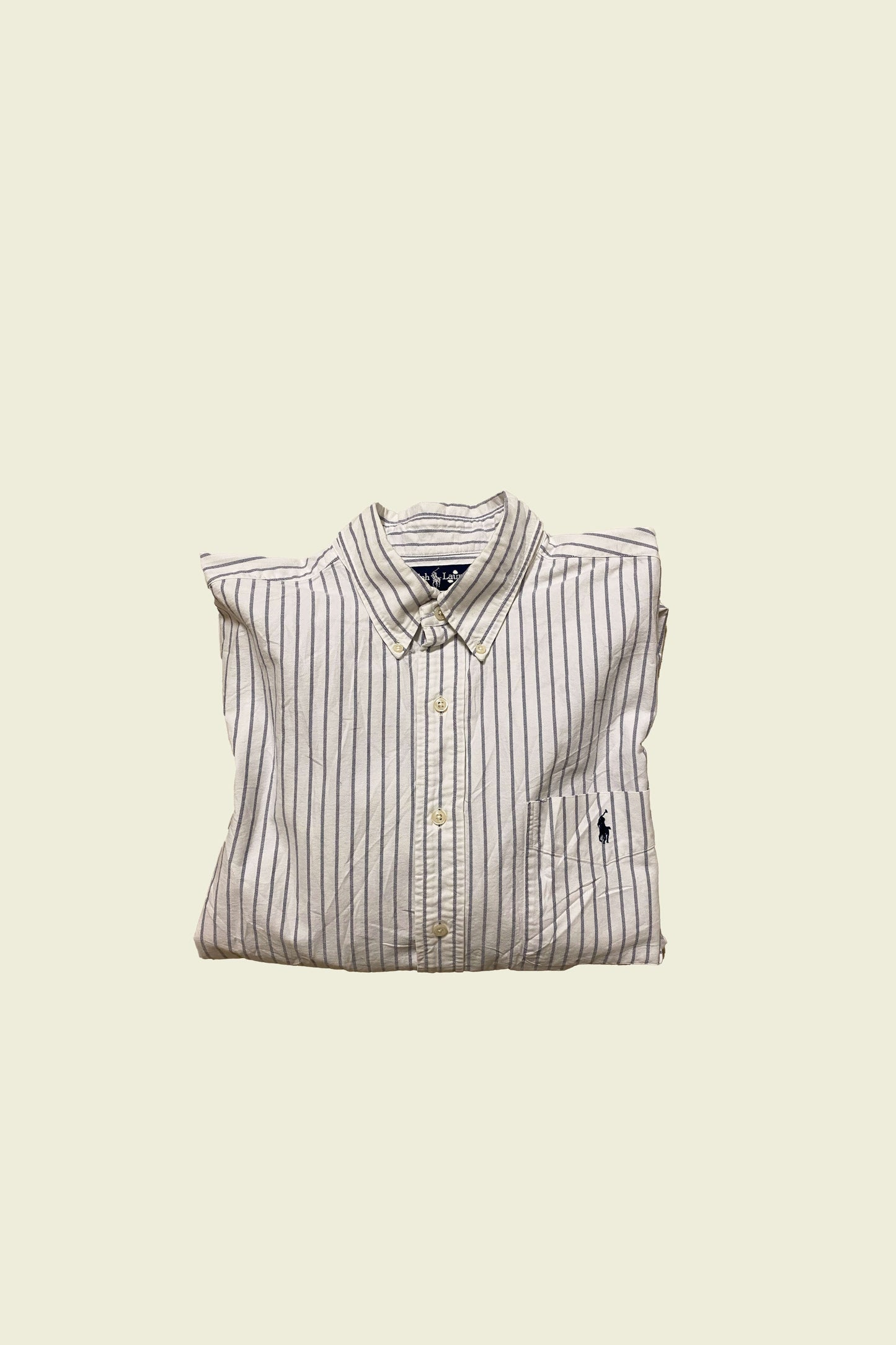 Ralph Lauren Oxford Striped Shirt White/Blue Size L